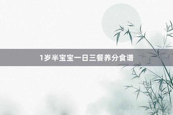 1岁半宝宝一日三餐养分食谱