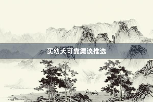 买幼犬可靠渠谈推选